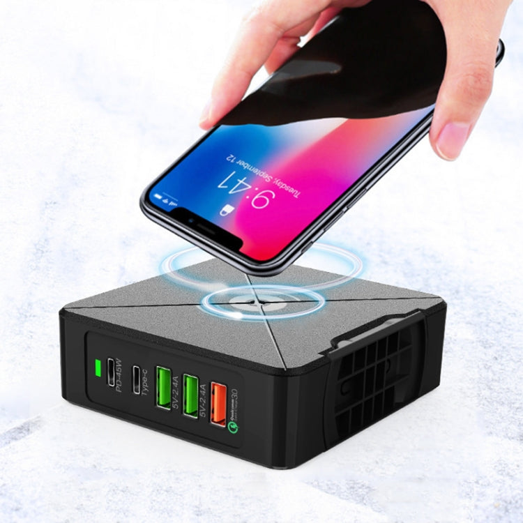 PD-75 Desktop PD Type-C USB QC 3.0 Fast Mobile Phone Charging Station Multifunctional Wireless Charger(AU Plug) - Multifunction Charger by PMC Jewellery | Online Shopping South Africa | PMC Jewellery | Buy Now Pay Later Mobicred