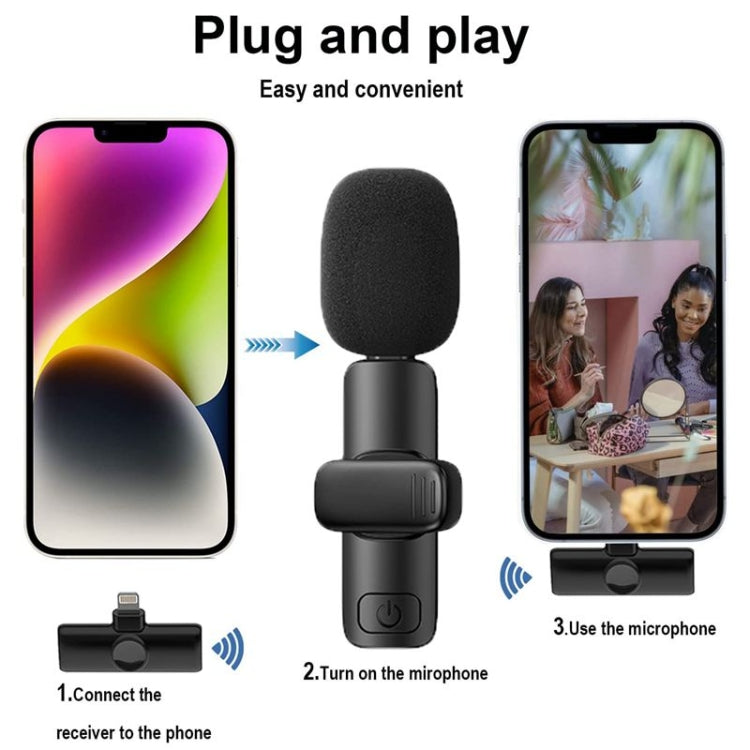 Bluetooth  Mini Microphone Wireless Lavalier Noise Reduction Microphone for iPhone / iPad, with 8 Pin Receiver & Single Microphone - Microphone by PMC Jewellery | Online Shopping South Africa | PMC Jewellery