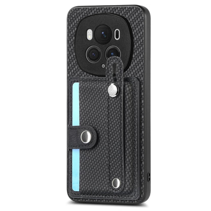 For Honor Magic6 Pro 5G Wristband Kickstand Card Wallet Back Cover Phone Case with Tool Knife(Black) - Honor Cases by PMC Jewellery | Online Shopping South Africa | PMC Jewellery | Buy Now Pay Later Mobicred