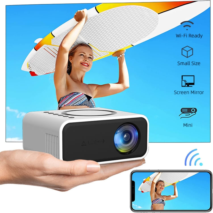 YT300 Home Multimedia Mini Remote Projector Support Mobile Phone(EU Plug White) - Mini Projector by PMC Jewellery | Online Shopping South Africa | PMC Jewellery | Buy Now Pay Later Mobicred