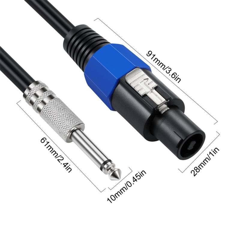 JUNSUNMAY Speakon Male to 6.35mm Male Audio Speaker Adapter Cable with Snap Lock, Length:10FT - Microphone Audio Cable & Connector by JUNSUNMAY | Online Shopping South Africa | PMC Jewellery | Buy Now Pay Later Mobicred