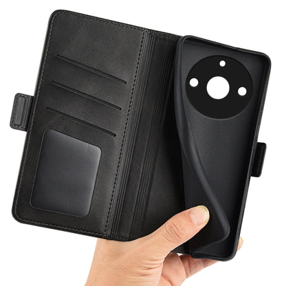 For Realme 11 Pro Dual-side Magnetic Buckle Horizontal Flip Leather Phone Case(Black) - OPPO Cases by PMC Jewellery | Online Shopping South Africa | PMC Jewellery | Buy Now Pay Later Mobicred