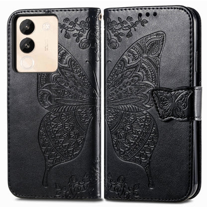 For vivo X100 Butterfly Love Flower Embossed Leather Phone Case(Black) - X100 Cases by imak | Online Shopping South Africa | PMC Jewellery | Buy Now Pay Later Mobicred