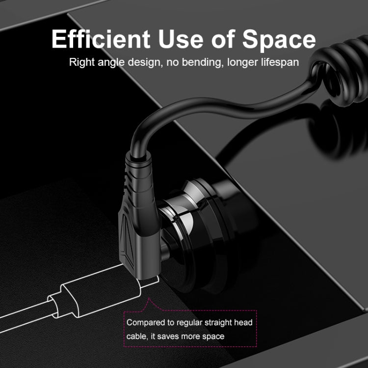 ENKAY PD 27W Type-C to 8 Pin 3A Elbow Expansion Spring Coiled Fast Chrging Data Cable, Length: 1.5m - 2 in 1 Cable by ENKAY | Online Shopping South Africa | PMC Jewellery | Buy Now Pay Later Mobicred