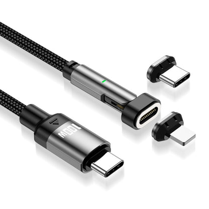 ENKAY 2 in 1 PD 100W / 27W 180 Degrees Rotation Magnetic Type-C / 8 Pin Fast Charging Data Cable with LED Light, Length:1m - Charging Cable & Head by ENKAY | Online Shopping South Africa | PMC Jewellery | Buy Now Pay Later Mobicred