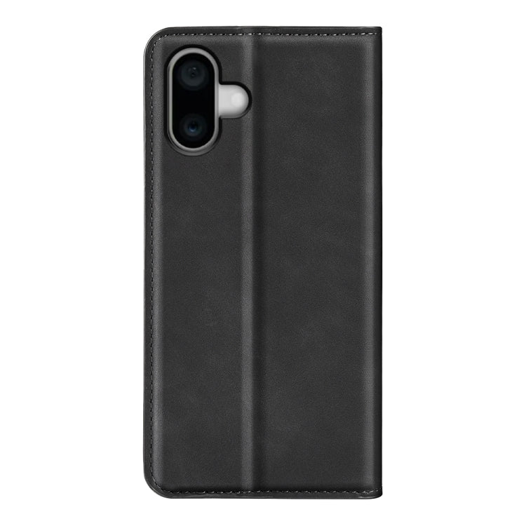 For iPhone 16 Plus Retro-skin  Magnetic Suction Leather Phone Case(Black) - iPhone 16 Plus Cases by PMC Jewellery | Online Shopping South Africa | PMC Jewellery | Buy Now Pay Later Mobicred