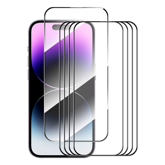 For iPhone 16 Pro Max 5pcs ENKAY Full Glue High Aluminum-silicon Tempered Glass Film - iPhone 16 Pro Max Tempered Glass by ENKAY | Online Shopping South Africa | PMC Jewellery | Buy Now Pay Later Mobicred