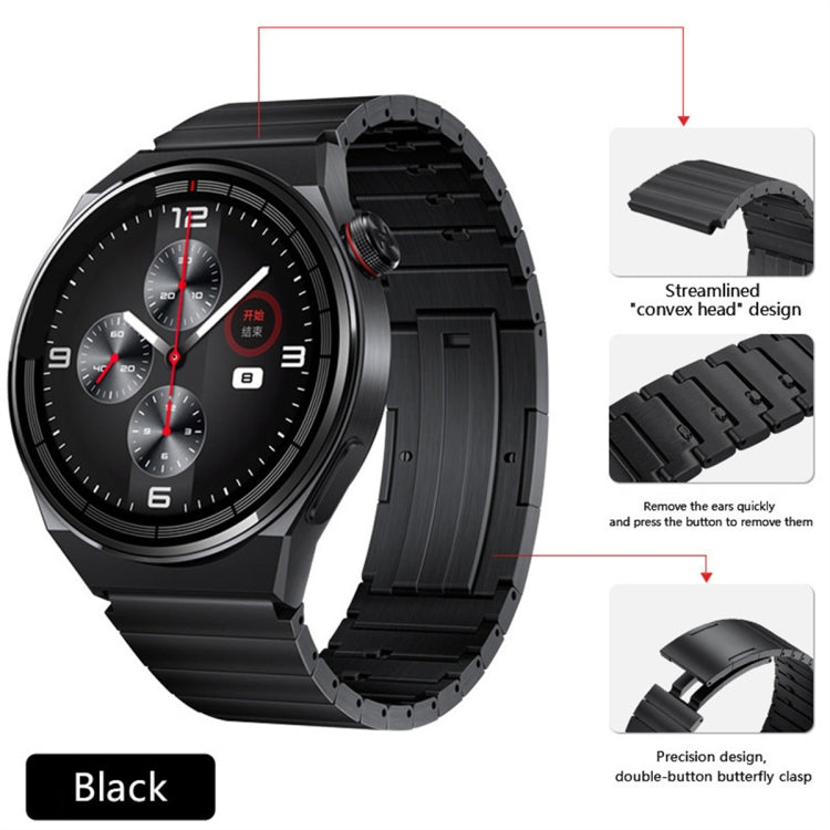 For Huawei Watch GT2 46mm Titanium Alloy Quick Release Watch Band(Black) - Watch Bands by PMC Jewellery | Online Shopping South Africa | PMC Jewellery