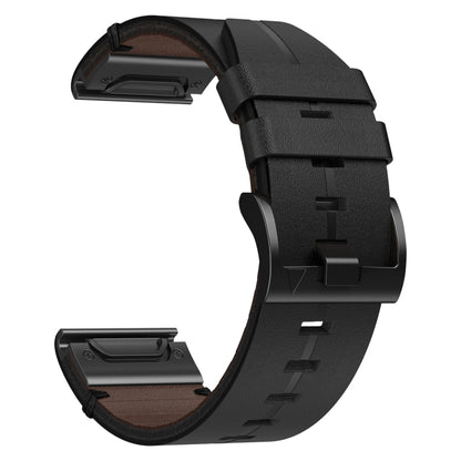 For Garmin Forerunner 965 22mm Leather Textured Watch Band(Black) - Watch Bands by PMC Jewellery | Online Shopping South Africa | PMC Jewellery