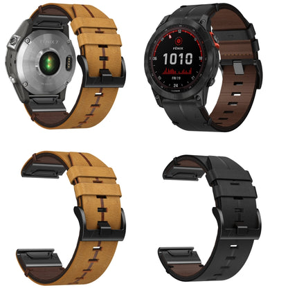 For Garmin Instinct Crossover Solar 22mm Leather Textured Watch Band(Brown) - Watch Bands by PMC Jewellery | Online Shopping South Africa | PMC Jewellery