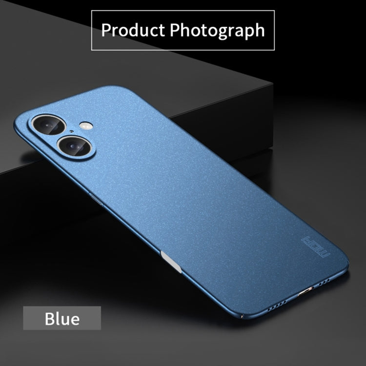 For iPhone 16 MOFI Fandun Series Frosted PC Ultra-thin All-inclusive Phone Case(Blue) - iPhone 16 Cases by MOFI | Online Shopping South Africa | PMC Jewellery | Buy Now Pay Later Mobicred