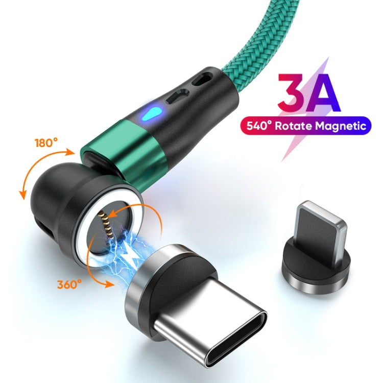 ENKAY 3A USB to Type-C / 8 Pin Magnetic 540 Degrees Rotating Fast Charging Cable, Length:2m(Green) - Charging Cable & Head by ENKAY | Online Shopping South Africa | PMC Jewellery | Buy Now Pay Later Mobicred