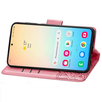 For Samsung Galaxy S25+ 5G Butterfly Love Flower Embossed Leather Phone Case(Pink) - Galaxy S25+ 5G Cases by PMC Jewellery | Online Shopping South Africa | PMC Jewellery | Buy Now Pay Later Mobicred