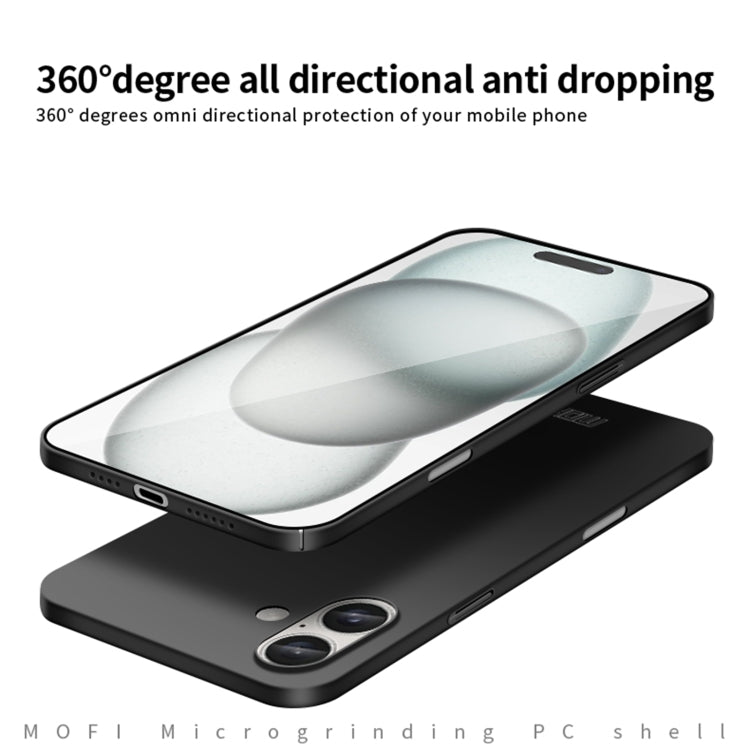 For iPhone 16 Plus MOFI Frosted PC Ultra-thin Hard Phone Case(Black) - iPhone 16 Plus Cases by MOFI | Online Shopping South Africa | PMC Jewellery | Buy Now Pay Later Mobicred