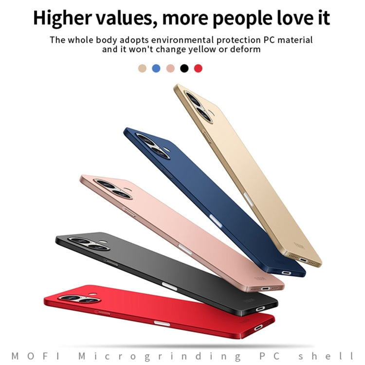 For iPhone 16 Plus MOFI Frosted PC Ultra-thin Hard Phone Case(Red) - iPhone 16 Plus Cases by MOFI | Online Shopping South Africa | PMC Jewellery | Buy Now Pay Later Mobicred