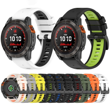 For Garmin Forerunner 965 22mm Sports Two-Color Silicone Watch Band(White+Black) - Watch Bands by PMC Jewellery | Online Shopping South Africa | PMC Jewellery