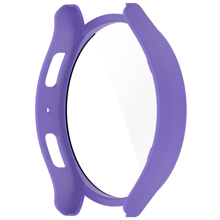 For Samsung Galaxy Watch6 44mm PC + Tempered Film Integrated Watch Protective Case(Purple) - Watch Cases by PMC Jewellery | Online Shopping South Africa | PMC Jewellery