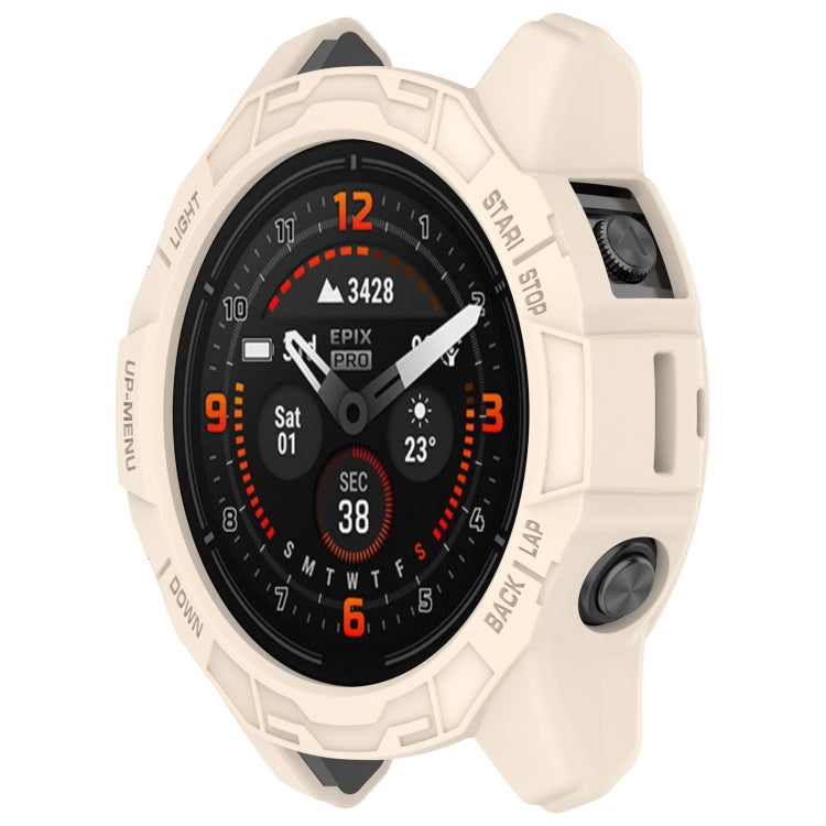 For Garmin Epix Pro 47mm / Fenix 7 / 7 Pro Armored TPU Half Wrapped Watch Protective Case(Starlight Color) - Watch Cases by PMC Jewellery | Online Shopping South Africa | PMC Jewellery