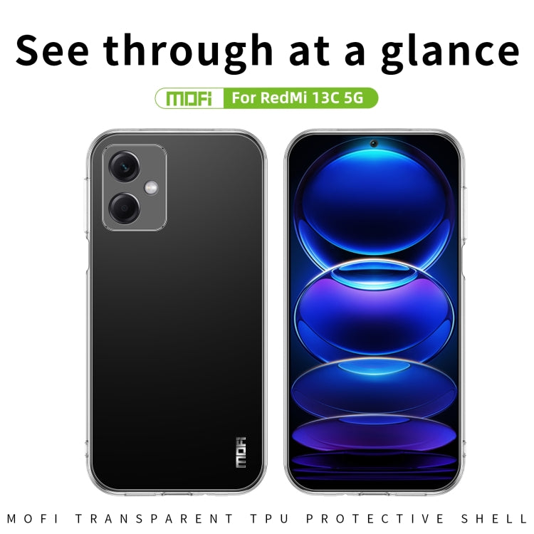 For Xiaomi Redmi 13C 5G MOFI Ming Series Ultra-thin TPU Phone Case(Transparent) - 13C Cases by MOFI | Online Shopping South Africa | PMC Jewellery