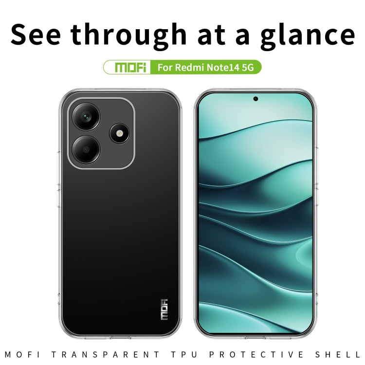 For Xiaomi Redmi Note 14 5G MOFI Ming Series Ultra-thin TPU Phone Case(Transparent) - Note 14 Cases by MOFI | Online Shopping South Africa | PMC Jewellery | Buy Now Pay Later Mobicred