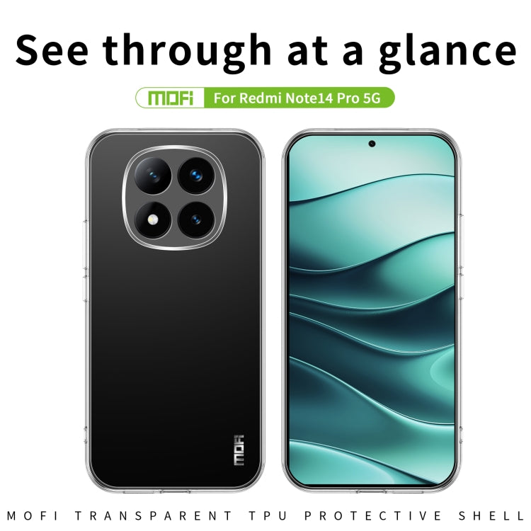 For Xiaomi Redmi Note 14 Pro 5G MOFI Ming Series Ultra-thin TPU Phone Case(Transparent) - Note 14 Pro Cases by MOFI | Online Shopping South Africa | PMC Jewellery | Buy Now Pay Later Mobicred