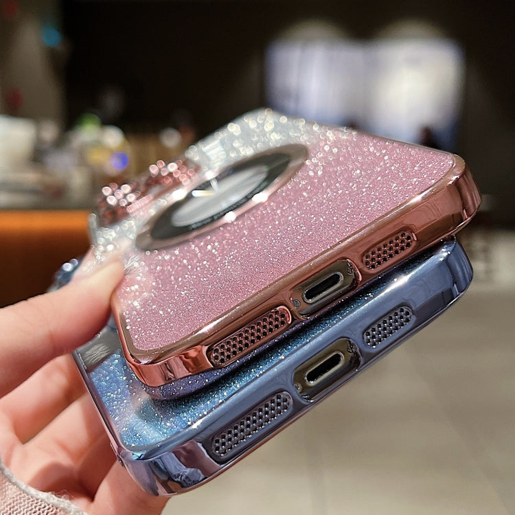 For iPhone 15 Pro Max MagSafe Gradient Glitter Electroplating TPU Phone Case(Purple) - iPhone 15 Pro Max Cases by PMC Jewellery | Online Shopping South Africa | PMC Jewellery