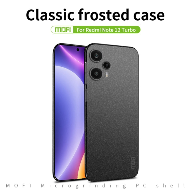 For Xiaomi Redmi Note 12 Turbo /Poco F5 5G MOFI Fandun Series Frosted PC Ultra-thin All-inclusive Phone Case(Gray) - Xiaomi Cases by MOFI | Online Shopping South Africa | PMC Jewellery