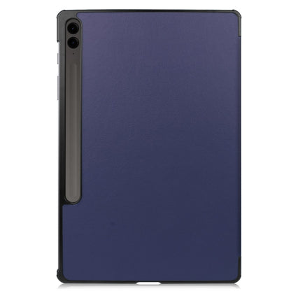 For Samsung Galaxy Tab S9 FE+ 12.4 JUNSUNMAY Custer Solid Color 3-Fold Stand Leather Smart Tablet Case(Dark Blue) - Galaxy Tab S9 FE+ by JUNSUNMAY | Online Shopping South Africa | PMC Jewellery | Buy Now Pay Later Mobicred