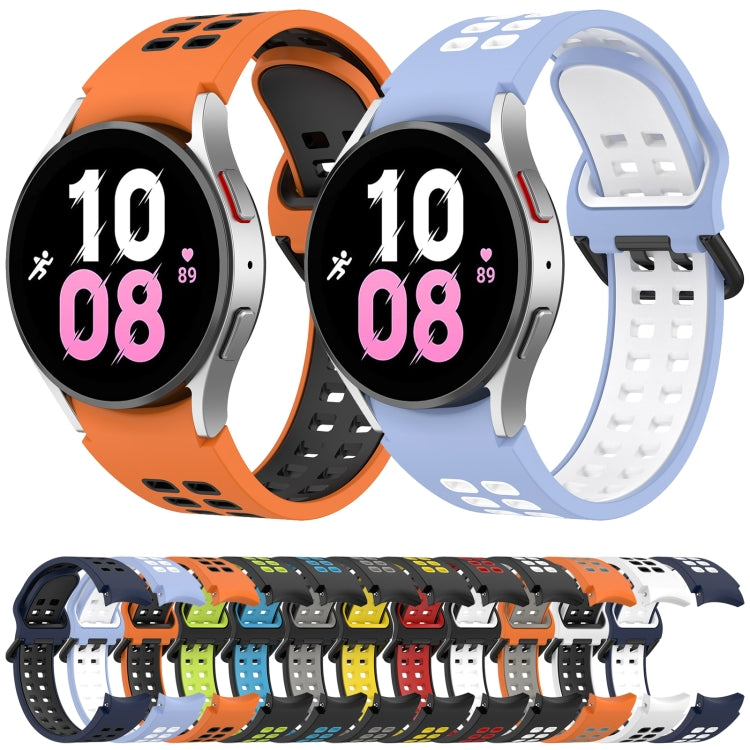 For Samsung Galaxy Watch 6 40mm Two-Color Breathable Silicone Watch Band(Black + Gray) - Watch Bands by PMC Jewellery | Online Shopping South Africa | PMC Jewellery