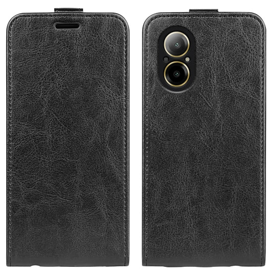 For Realme C67 4G R64 Texture Single Vertical Flip Leather Phone Case(Black) - C67 Cases by PMC Jewellery | Online Shopping South Africa | PMC Jewellery | Buy Now Pay Later Mobicred