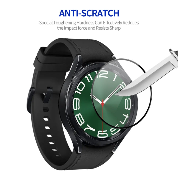 For Samsung Galaxy Watch6 Classic 47mm 2pcs ENKAY Silk Print Full Glue Coverage High Aluminum-silicon Screen Protector Watch Film - Screen Protector by ENKAY | Online Shopping South Africa | PMC Jewellery