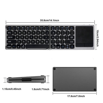 FK328T Cell Phone Tablet Laptop Wireless Bluetooth Keyboard Portable 3-Folded Keyboard - Wireless Keyboard by PMC Jewellery | Online Shopping South Africa | PMC Jewellery | Buy Now Pay Later Mobicred