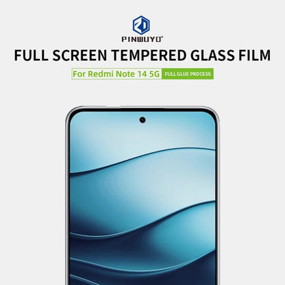 For Xiaomi Redmi Note 14 5G PINWUYO 9H 2.5D Full Screen Tempered Glass Film(Black) - Note 14 Tempered Glass by PINWUYO | Online Shopping South Africa | PMC Jewellery | Buy Now Pay Later Mobicred