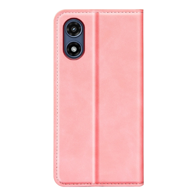 For Motorola Moto G Play 2024 Retro-skin Magnetic Suction Leather Phone Case(Pink) - Motorola Cases by PMC Jewellery | Online Shopping South Africa | PMC Jewellery | Buy Now Pay Later Mobicred