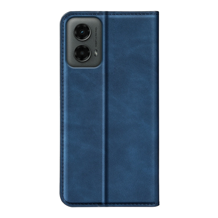 For Motorola Moto G 5G 2024 Retro-skin Magnetic Suction Leather Phone Case(Dark Blue) - Motorola Cases by PMC Jewellery | Online Shopping South Africa | PMC Jewellery | Buy Now Pay Later Mobicred