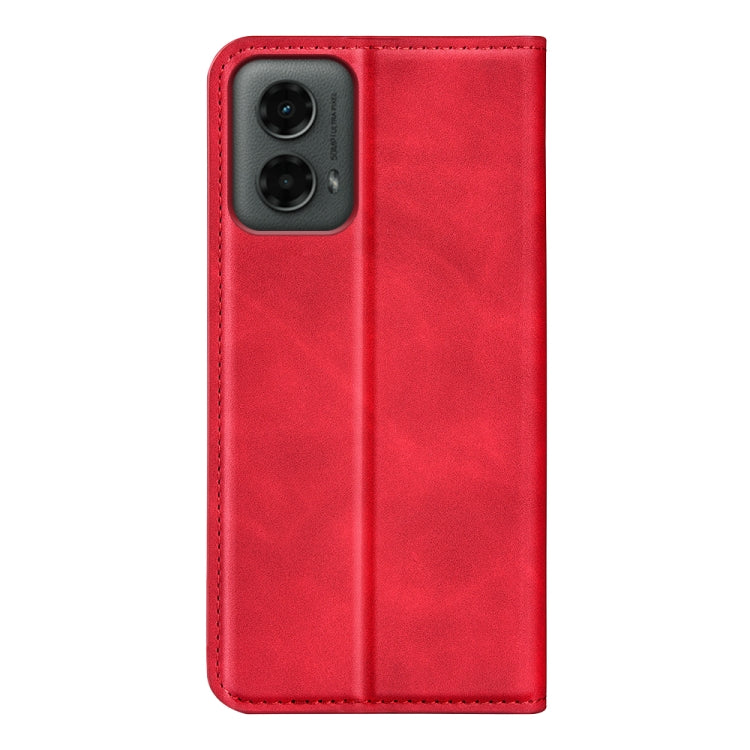 For Motorola Moto G 5G 2024 Retro-skin Magnetic Suction Leather Phone Case(Red) - Motorola Cases by PMC Jewellery | Online Shopping South Africa | PMC Jewellery | Buy Now Pay Later Mobicred