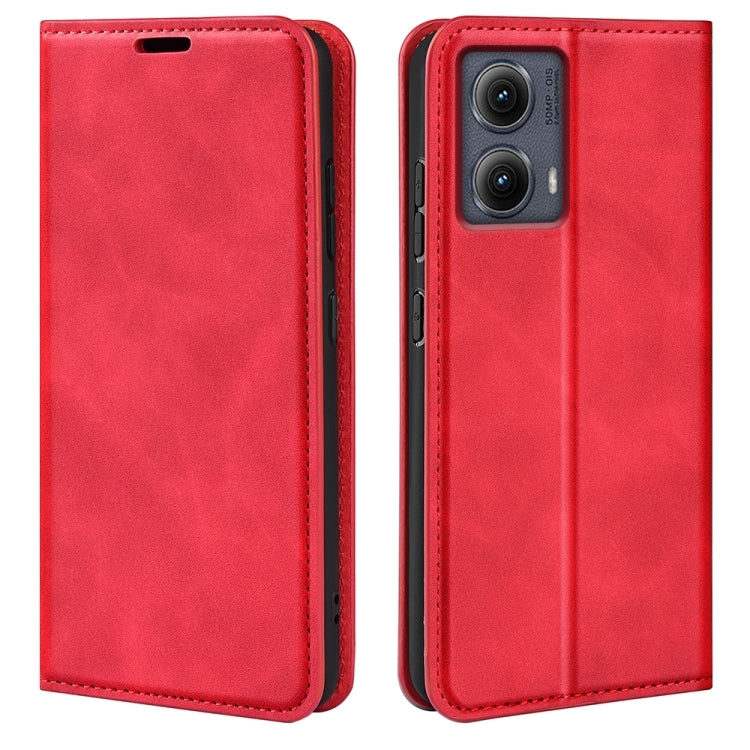 For Motorola Edge 5G 2024 Retro-skin Magnetic Suction Leather Phone Case(Red) - Motorola Cases by PMC Jewellery | Online Shopping South Africa | PMC Jewellery | Buy Now Pay Later Mobicred