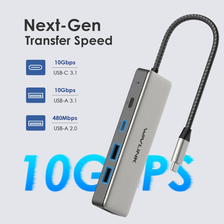 Wavlink UHP3415 85W Power Delivery USB-C/Type-C 10Gbps Hub 5 in 1 Multiport Connection Adapter - USB HUB by WAVLINK | Online Shopping South Africa | PMC Jewellery | Buy Now Pay Later Mobicred