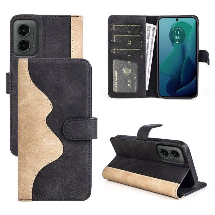 For Motolora Moto G 5G 2024 Stitching Horizontal Flip Leather Phone Case(Black) - Motorola Cases by PMC Jewellery | Online Shopping South Africa | PMC Jewellery | Buy Now Pay Later Mobicred