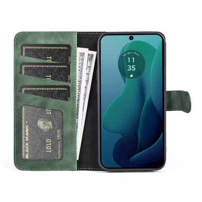 For Motolora Moto G 5G 2024 Stitching Horizontal Flip Leather Phone Case(Green) - Motorola Cases by PMC Jewellery | Online Shopping South Africa | PMC Jewellery | Buy Now Pay Later Mobicred