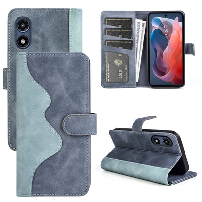 For Motorola Moto G Play 2024 Stitching Horizontal Flip Leather Phone Case(Blue) - Motorola Cases by PMC Jewellery | Online Shopping South Africa | PMC Jewellery | Buy Now Pay Later Mobicred