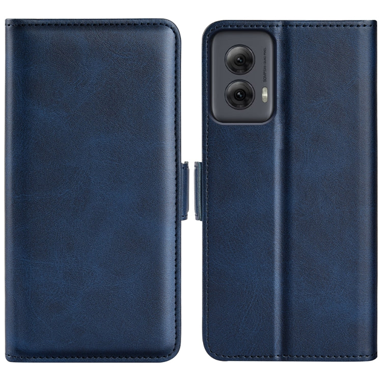 For Motorola Moto G Power 5G 2024 Dual-side Magnetic Buckle Horizontal Flip Leather Phone Case(Dark Blue) - Motorola Cases by PMC Jewellery | Online Shopping South Africa | PMC Jewellery | Buy Now Pay Later Mobicred