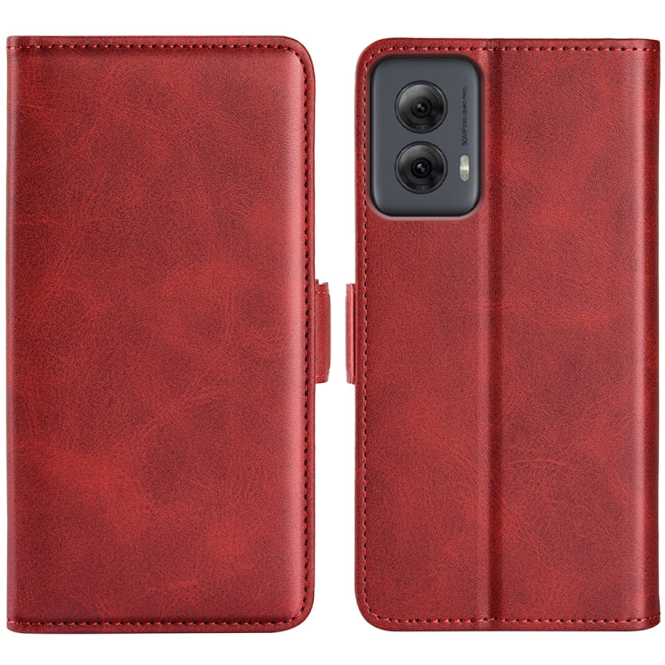 For Motorola Moto G Power 5G 2024 Dual-side Magnetic Buckle Horizontal Flip Leather Phone Case(Red) - Motorola Cases by PMC Jewellery | Online Shopping South Africa | PMC Jewellery | Buy Now Pay Later Mobicred