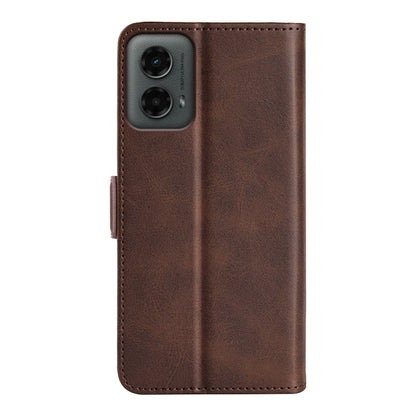 For Motorola Moto G 5G 2024 Dual-side Magnetic Buckle Horizontal Flip Leather Phone Case(Brown) - Motorola Cases by PMC Jewellery | Online Shopping South Africa | PMC Jewellery | Buy Now Pay Later Mobicred