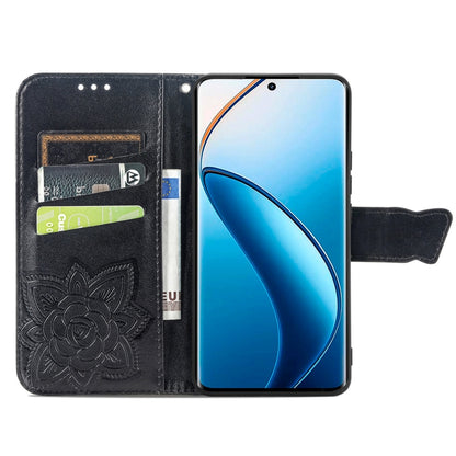 For Realme 12 Pro Butterfly Love Flower Embossed Leather Phone Case(Black) - Realme Cases by PMC Jewellery | Online Shopping South Africa | PMC Jewellery | Buy Now Pay Later Mobicred