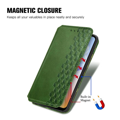 For DOOGEE X98 Pro / X98 Cubic Grid Pressed Magnetic Leather Phone Case(Green) - Doogee Cases by PMC Jewellery | Online Shopping South Africa | PMC Jewellery | Buy Now Pay Later Mobicred