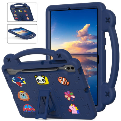 For Samsung Galaxy Tab S9 FE+ 12.4 X610N Handle Kickstand Children EVA Shockproof Tablet Case(Navy Blue) - Galaxy Tab S9 FE+ by PMC Jewellery | Online Shopping South Africa | PMC Jewellery | Buy Now Pay Later Mobicred