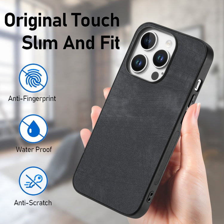 For iPhone 16 Pro Max Vintage Leather PC Back Cover Phone Case(Black) - iPhone 16 Pro Max Cases by PMC Jewellery | Online Shopping South Africa | PMC Jewellery | Buy Now Pay Later Mobicred