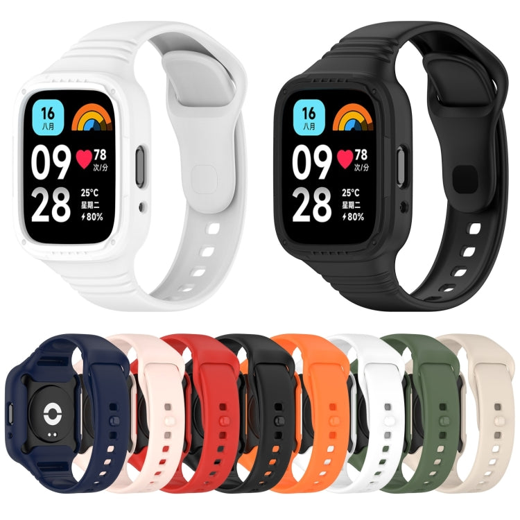 For Redmi Watch 3 Active Integrated Fully Enclosed Silicone Watch Band(Black) - Watch Bands by PMC Jewellery | Online Shopping South Africa | PMC Jewellery