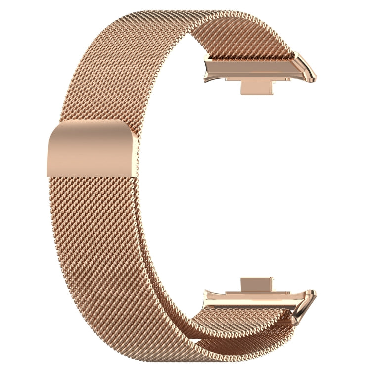 For Xiaomi Mi Band 8 Pro Milan Magnetic Steel Mesh Watch Band(Rose Gold) - Watch Bands by PMC Jewellery | Online Shopping South Africa | PMC Jewellery